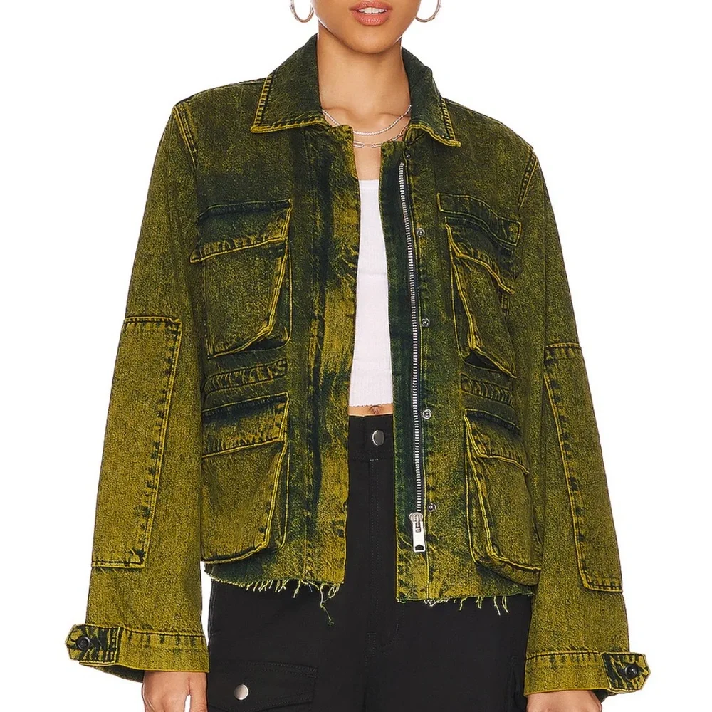 $299⬇️ALL SAINTS MILITARY VARSITY JACKET - size 0        vtg Bomber racing - Picture 3 of 4